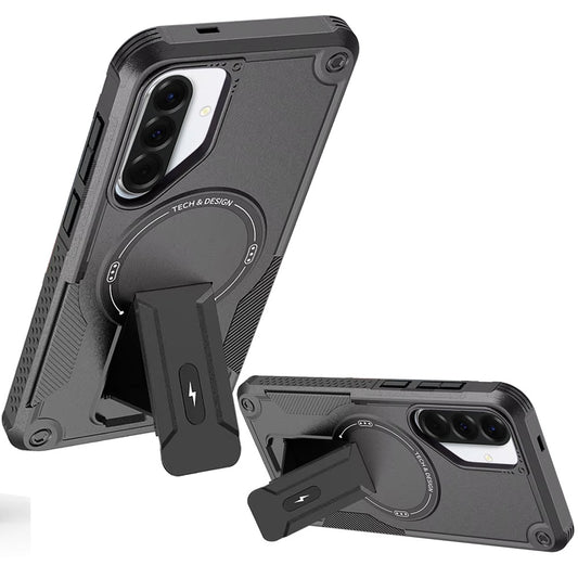 Magnetic Kickstand Rugged Shockproof Armor Grip Anti Slip Heavy Duty Protective Matte Stand Hybrid