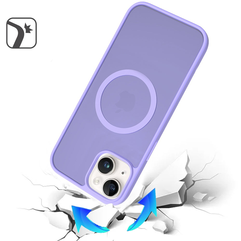 For Samsung Galaxy A17 5G MagSafe Compatible Case Hybrid Soft TPU Bumper Hard Translucent Matte Back Slim Shockproof Case Cover Light Purle
