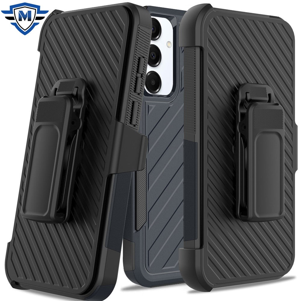 For Samsung Galaxy A36 Premium Tough Hybrid Case with Belt Clip Holster, Shockproof Rugged Design, Textured 2in1 Non-Slip Case Cover