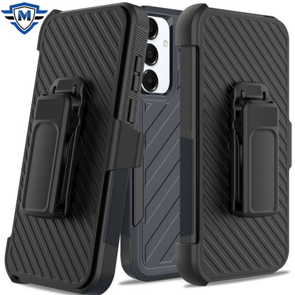 For Samsung Galaxy A36 Premium Tough Hybrid Case with Belt Clip Holster, Shockproof Rugged Design, Textured 2in1 Non-Slip Case Cover