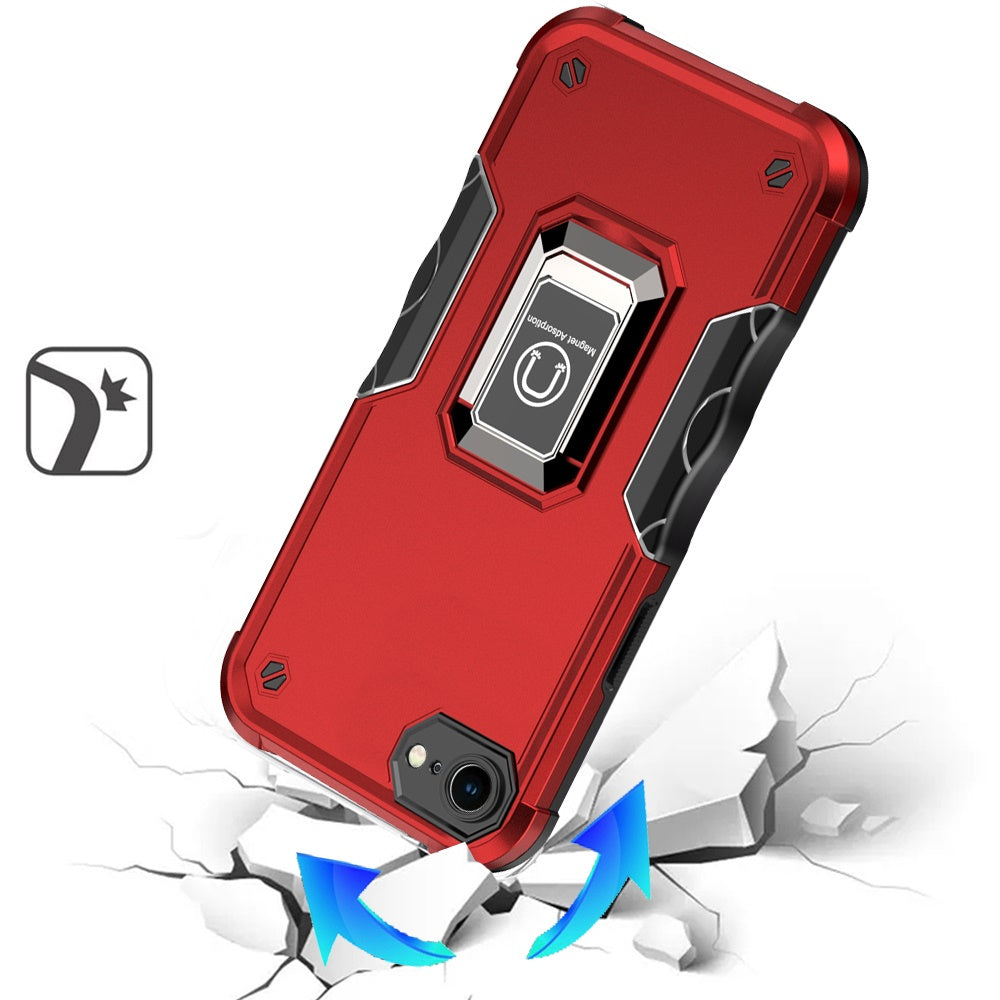 For Apple iPhone 17E /16E Hybrid Stand Magnetic Ring Holder Kickstand Heavy Duty Rugged Drop Silicone & Hard PC Shockproof Case Cover