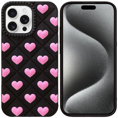 Phone Case for iPhone 15 Pro (6.1") Fashionable Silicone Textured Decorative Design Pattern Protective Rubber TPU Hybrid Protection Cover