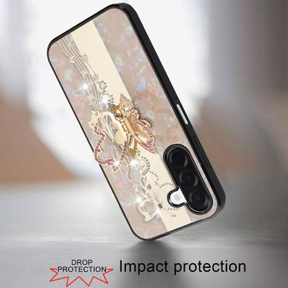 For Samsung Galaxy A17 5G Diamonds 3D Butterfly Bling Sparkly Glitter Ornaments Engraving Hybrid with Stand Fashion Case Cover