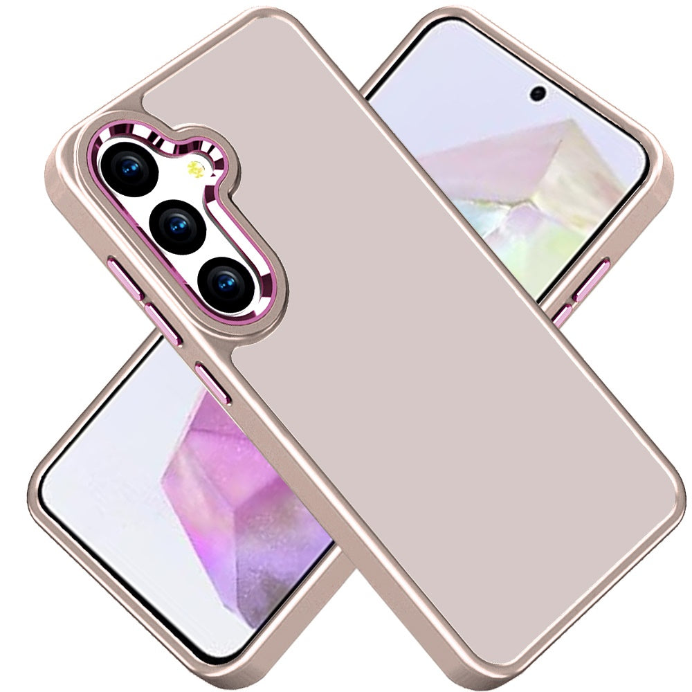 For Samsung Galaxy A36 Slim Fit Thin Hybrid,Frosted Matte Polished Acrylic Hard PC with TPU Rubber Frame Case Cover