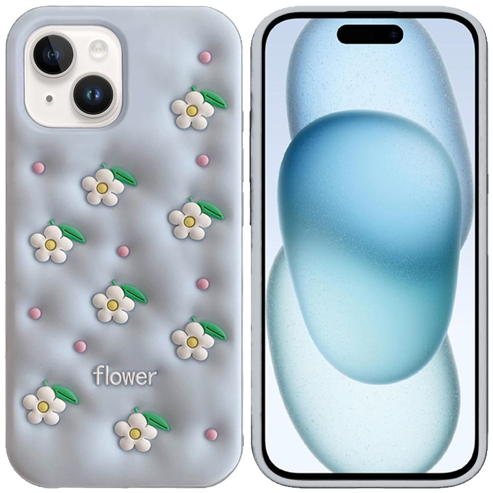 Phone Case for Apple iPhone 15 Plus Fashionable Silicone Textured Decorative Design Pattern Protective Rubber TPU Hybrid Protection Cover