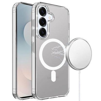 For Samsung Galaxy S26+ / S26 Plus Classic Hybrid True Transparent Shockproof Back Magnetic Case Compatible with MagSafe Case Cover Clear
