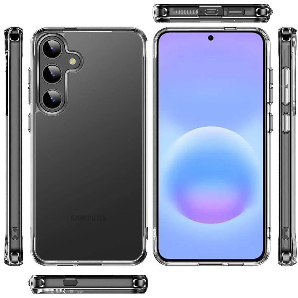 Phone Case for Samsung Galaxy A57 Crystal Transparent Thick 2.0mm Shockproof Chrome Button Durable Grip Camera Protection Hybrid Design Cover Clear