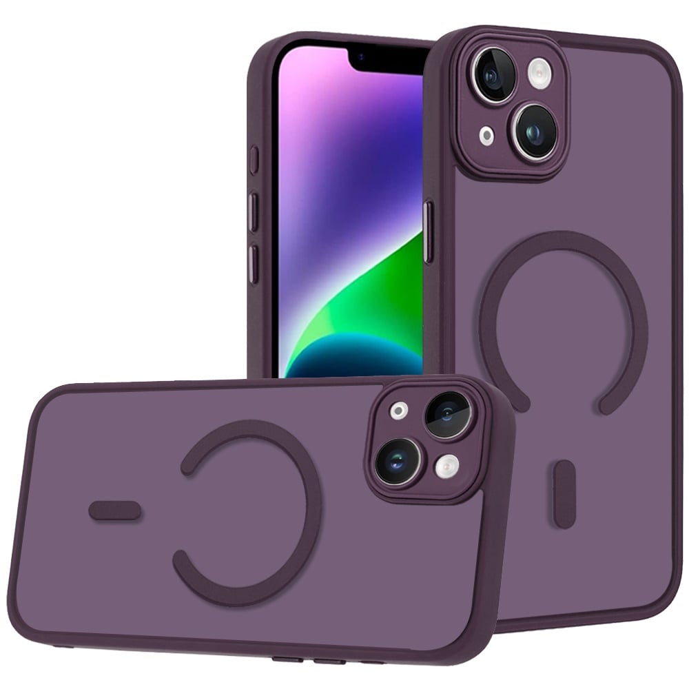 Phone Case for Apple iPhone 14 /iPhone 13 Matte Frosted Magnetic Back Hybrid Hard PC Soft TPU Camera Protection Slim Shock Absorbing Anti Fingerprint Cover