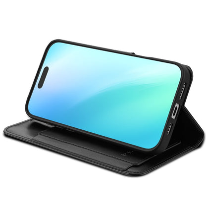 For Leather Wallet Folio Case with Credit Card Slots Pouch Cover for Apple iPhone 16 Plus - Black Case Cover Black