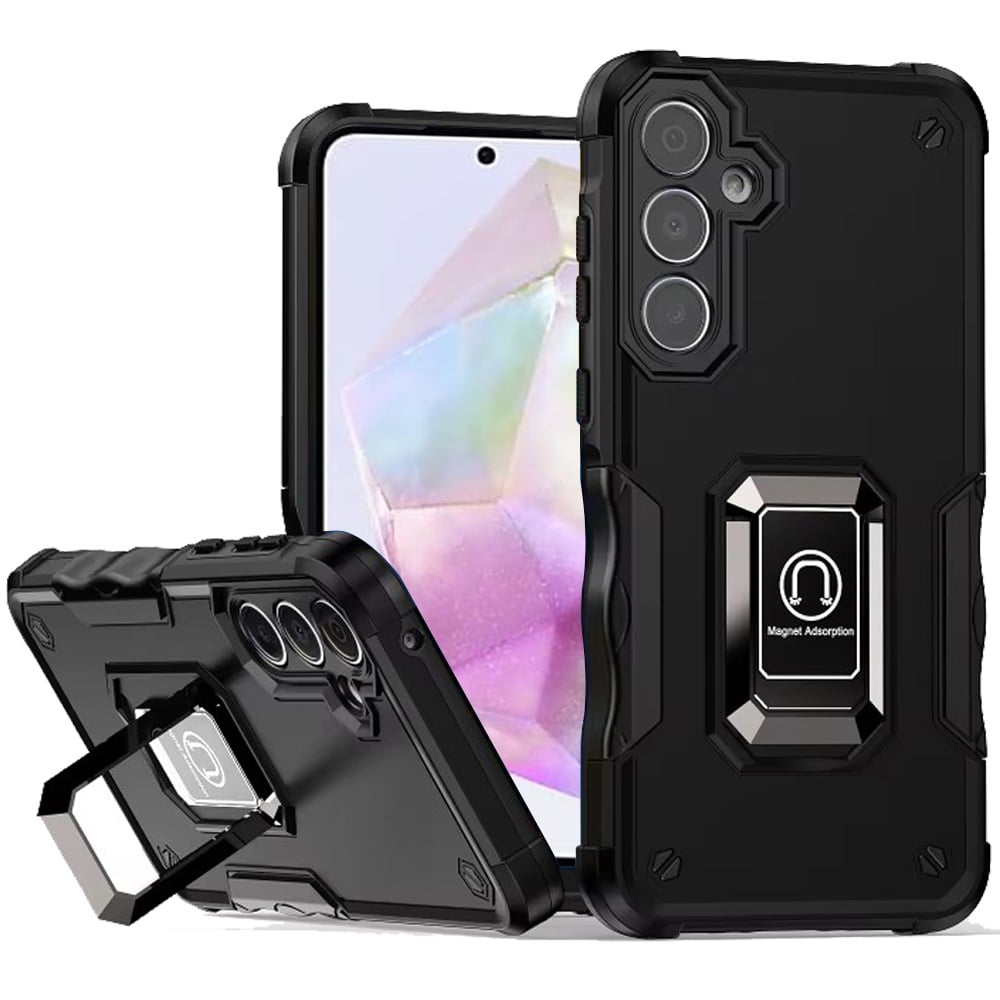 Phone Case for Samsung Galaxy A56 / A36 Shockproof Magnetic Ring Stand Hybrid Kickstand Armor 360 Rotation Anti-Slip Grip Military Grade Drop Resist Cover
