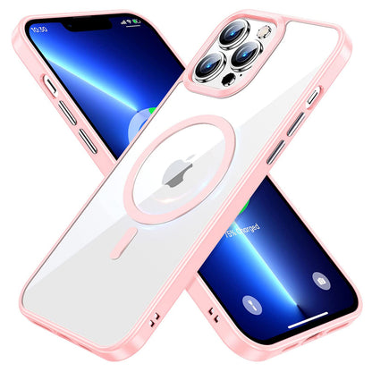For Apple iPhone 17 Hybrid Clear Transparent with Color Edge Bumper, MagSafe Compatible Ultra Slim Hard PC Case Cover