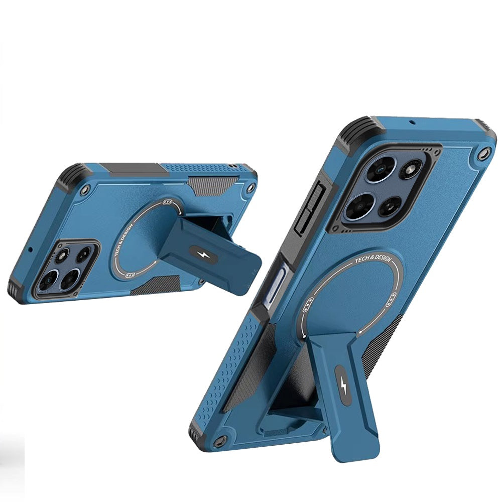 For Motorola Moto G Play 5G 2026 Magnetic Invisible Kickstand Holder with Magsafe, Slim Fit Shockproof Hybrid Military Grade Heavy Duty Case Cover