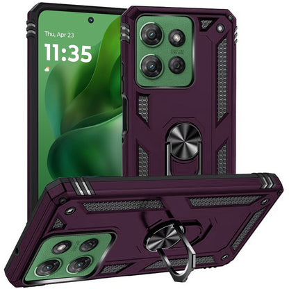 Phone Case for Moto G Power 5G (2026/2025) Rotatable Ring Stand Shockproof Hybrid Armor Anti Slip Heavy Duty Fit Magnetic Car Mount Durable Grip Cover Purple