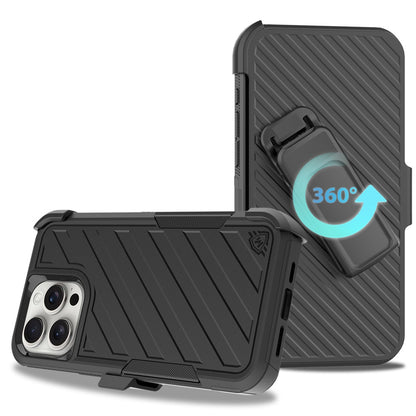 For Motorola Razr 2024 Combo Hybrid lined with Belt Clip Holster Armor Shockproof Rugged Textured 2in1 Non Slip Tough Case Cover Black / Black