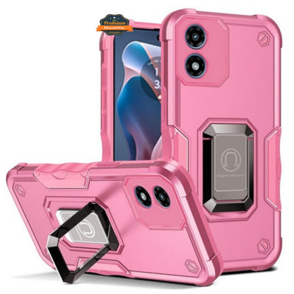 For Motorola Moto G Power 5G 2026 Heavy Duty Hybrid 2in1 Hard PC & TPU Rugged Bumper Shockproof with Magnetic Ring Kickstand Case Cover