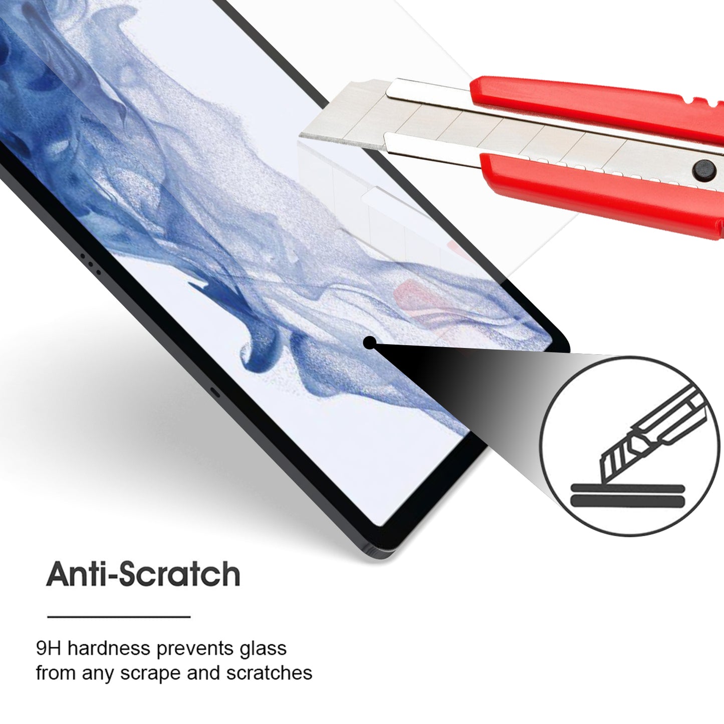 Screen Protector for Samsung Tab A7 Lite (8.7 inch) HD Clear AB Glue Tempered Glass 9H Hardness Anti Scratch Bubble Free High Touch Sensitivity Oleophobic Coating Clear