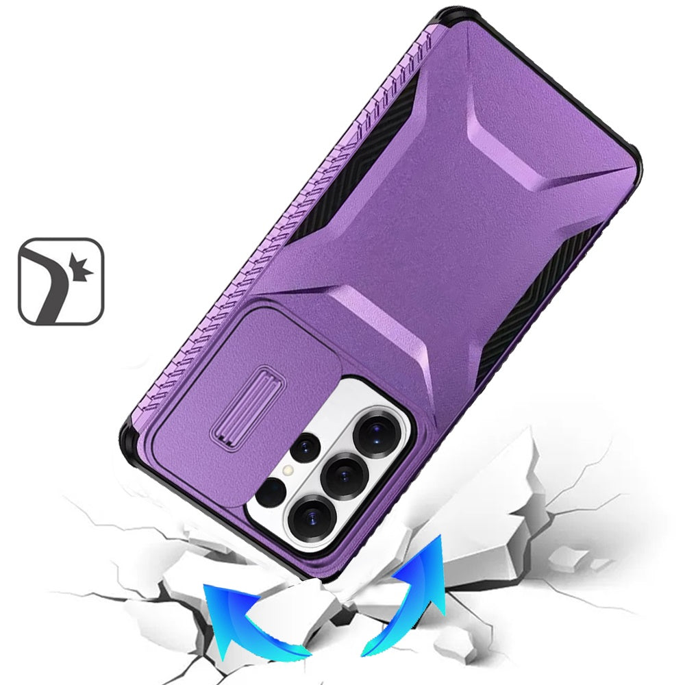 For Samsung Galaxy S26 Ultra Slim Fit Shockproof Hybrid with Slide Camera Window Covering, Rugged Tpu Silicone Hard PC Bumper Case Cover