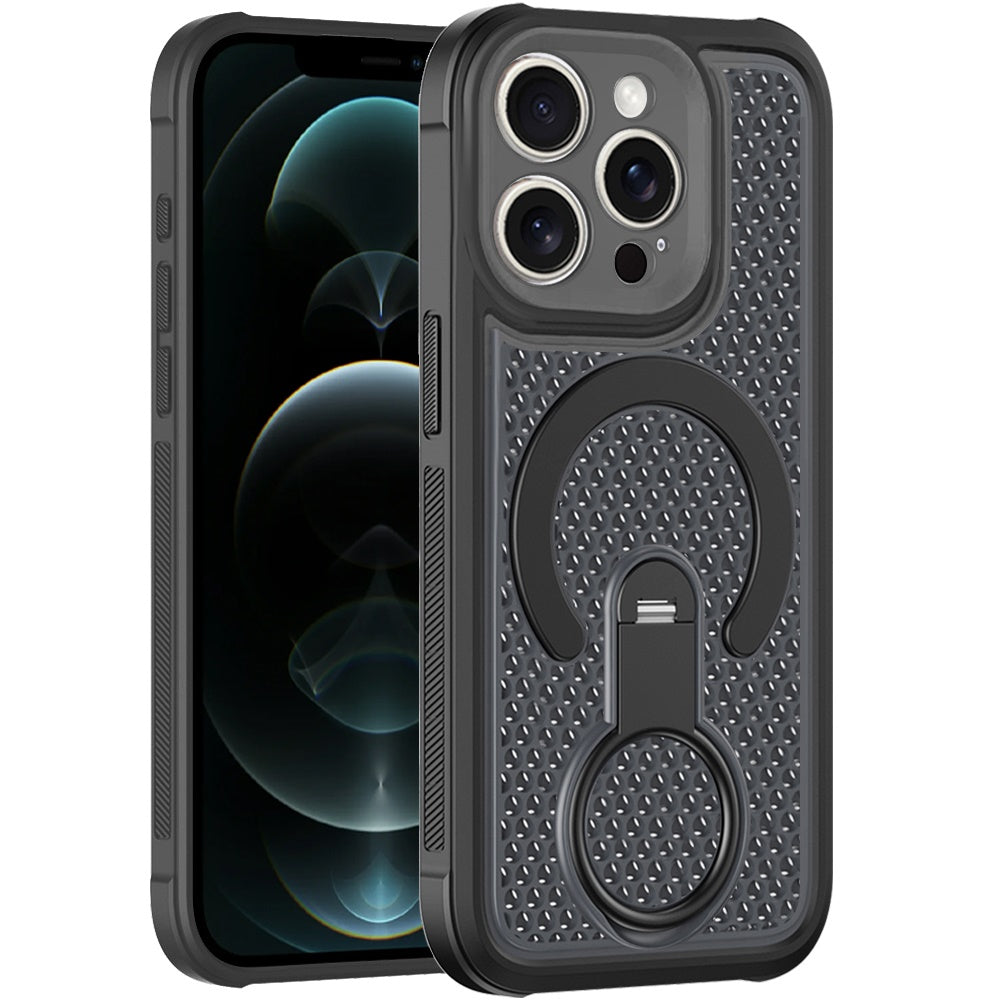 Phone Case for Apple iPhone 12 Pro Max Magnetic Honeycomb Hybrid Rugged Armor Ring Kickstand Dual Layer Shock Absorbing Hard PC Soft TPU Cover