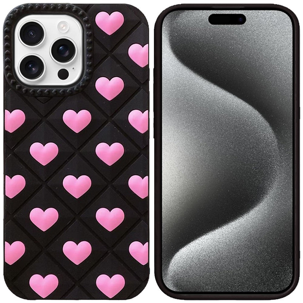 Phone Case for Apple iPhone 15 Pro Max Fashionable Silicone Textured Decorative Design Pattern Protective Rubber TPU Hybrid Protection Cover