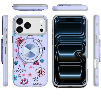 Phone Case for Apple iPhone 18 Pro Max Magnetic Ring Stand Matte Metal Hybrid Car Mount Friendly Shockproof Rotational Grip Diamond Design Pattern Cover