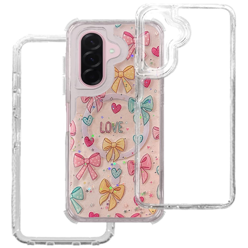 Phone Case for Galaxy A17 5G Magnetic Hybrid Fashion Printed Pattern Artwork Stylish Printed Design Dual Layers TPU Rubber SIlicone Hard PC Cover