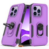 For Apple iPhone 15 Pro Max (6.7") Heavy Duty Hybrid Rugged 2in1 Shockproof Protective Magnetic Ring Stand Holder  Phone Case Cover
