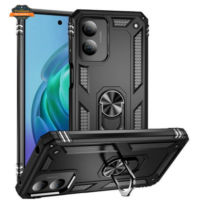 Phone Case Cover for Apple iPhone 17E /iPhone 16E Shockproof Hybrid Dual Layer PC + TPU with Metal Ring Kickstand Heavy Duty Armor Shell Cover