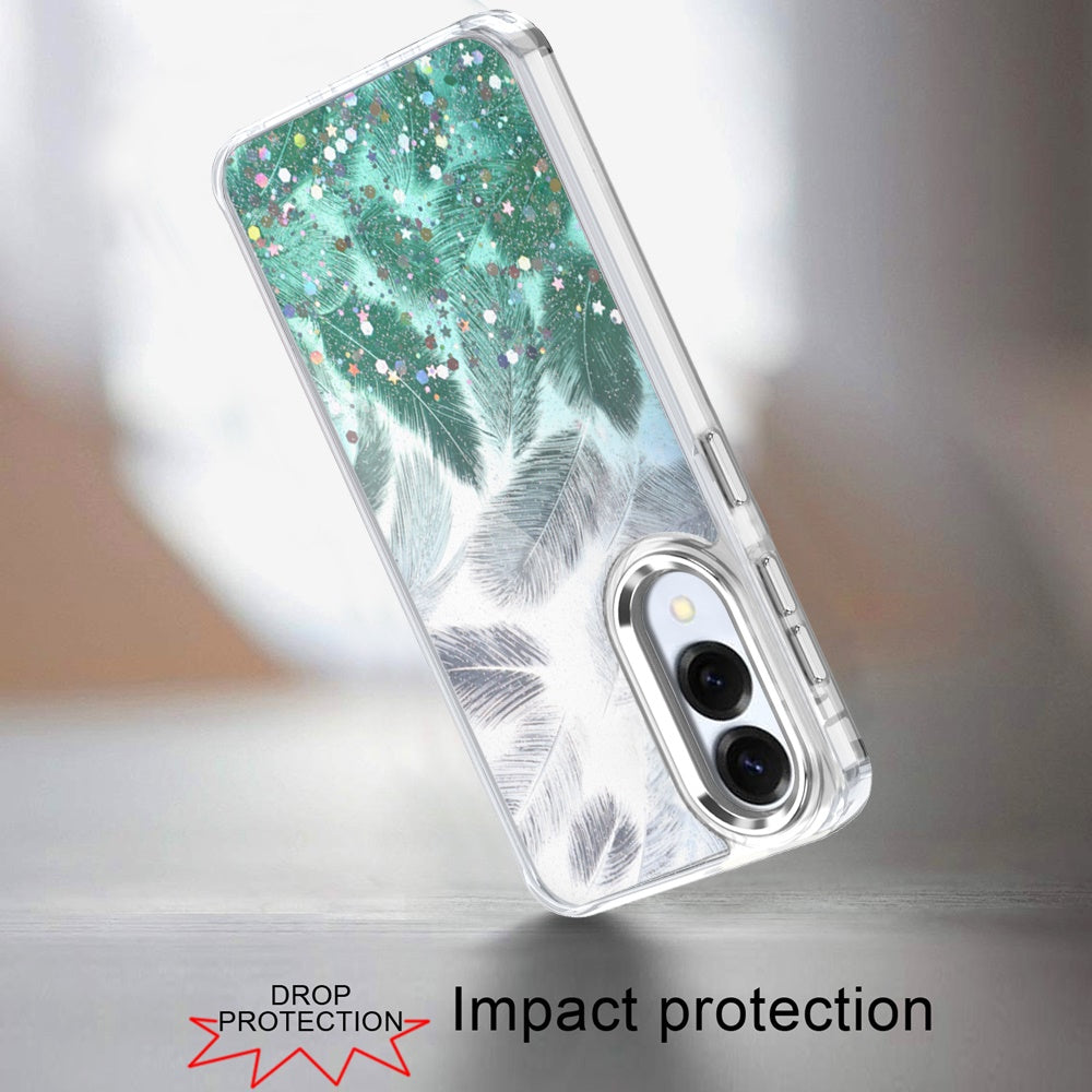 For Samsung Galaxy S25 EDGE Fashion Epoxy Glitter Shimmer Design, Hybrid Shockproof TPU, Stylish Sparkle Slim TPU Protective Case Cover