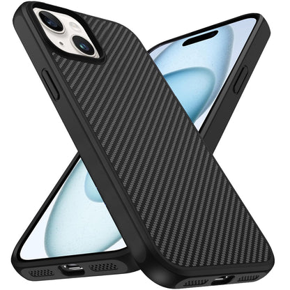 For Apple iPhone 16 Pro Max Carbon Fiber Design with Magnetic HQ 2.0mm Thick Hybrid Shockproof Rubber Hard PC Case Cover