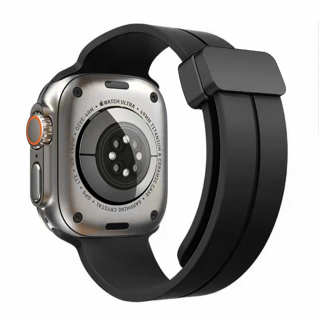 Watch Band for Apple Watch 42/44/45/46mm & Ultra 49mm, Series 4-10 & SE Premium Silicone Magnetic Buckle Adjustable Strap Secure Fit Flexible Soft Replacement