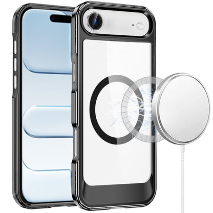 For Apple iPhone 17 AIR Transparent HQ Hybrid Slim, Shockproof, Compatible with MagSafe wireless charging & Military-Grade Case Cover Black