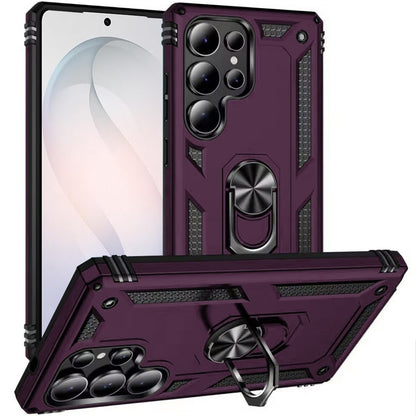 Phone Case for Samsung Galaxy S26 Ultra Rotatable Ring Stand Shockproof Hybrid Armor Anti Slip Heavy Duty Fit Magnetic Car Mount Durable Grip Cover Purple