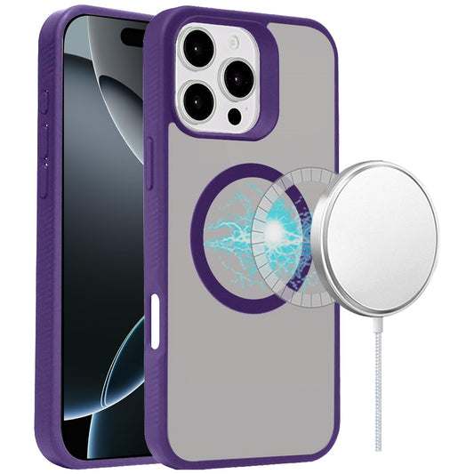 For Apple iPhone 16 Plus (6.7") Magnetic Case Hybrid Compatible with MagSafe TPU Slim Fit Shockproof Matte Hard Back Protective Case Cover