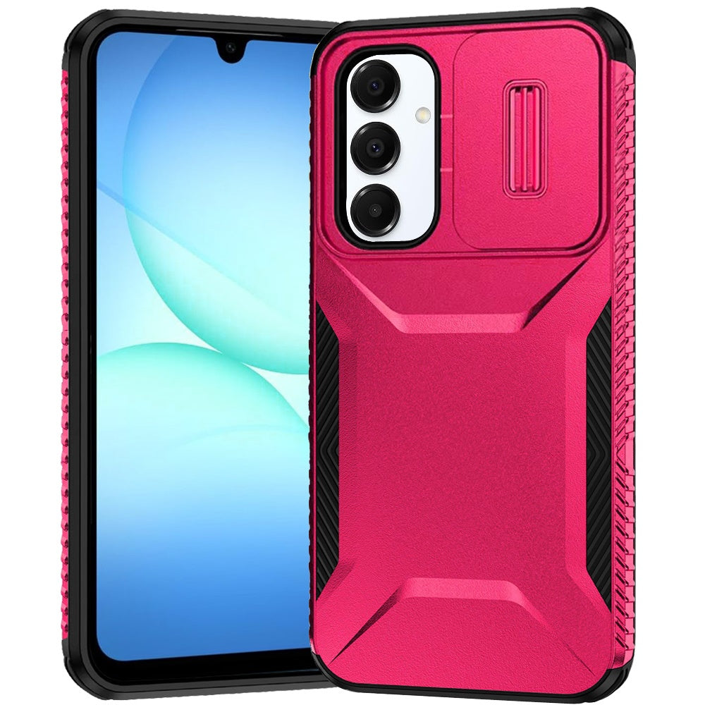 For Samsung Galaxy A17 5G Slim Fit Shockproof Hybrid with Slide Camera Window Covering, Rugged Tpu Silicone Hard PC Bumper Case Cover