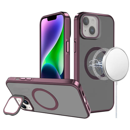 For Apple iPhone 11 Tough HQ Hybrid Case with Aluminum Frame Camera Stand, Compatible with MagSafe, Translucent Matte Shockproof Case Cover