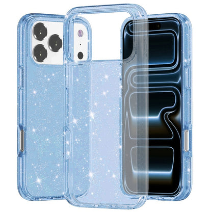 Phone Case for Apple iPhone 18 Pro Max/ 17 Pro Max Glitter Transparent Shockproof Thick Clear Hybrid Slim Fit Heavy Duty 3mm TPU Protective Bumper Cover Blue