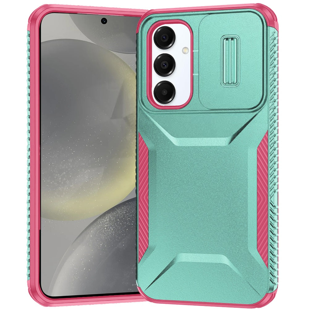 For Samsung Galaxy S25 /S24 Slim Fit Shockproof Hybrid with Slide Camera Window Covering, Rugged Tpu Silicone Hard PC Bumper Case Cover