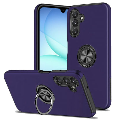 For Samsung Galaxy A17 5G Hybrid 360 Degree Rotatable Metal Invisible Ring Stand Holder Slim Fit Magnetic Car Mount Shockproof Case Cover