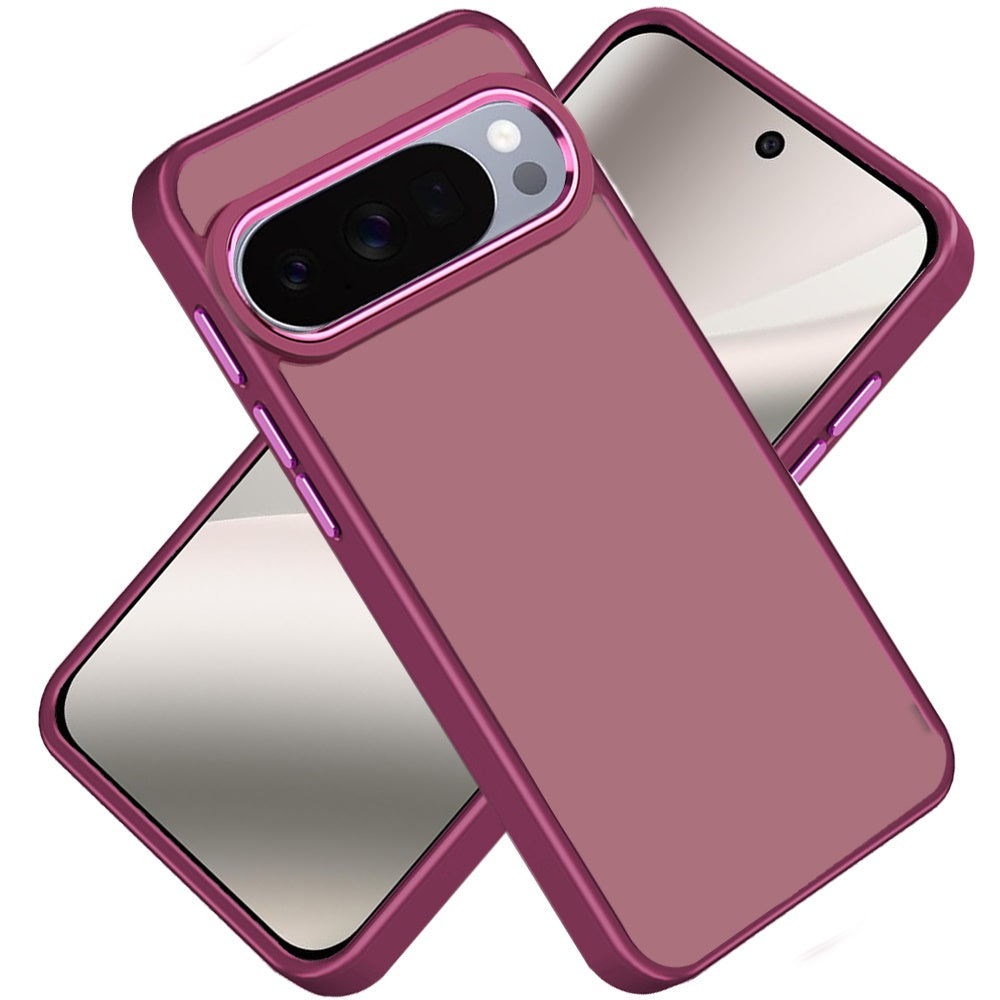 For Google Pixel 10 Pro XL Slim Fit Thin Hybrid,Frosted Matte Polished Acrylic Hard PC with TPU Rubber Frame Case Cover