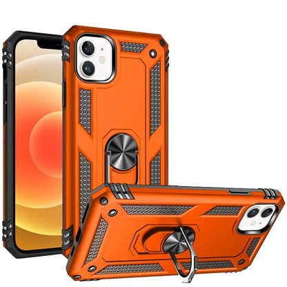 For iPhone 12 / iPhone 12 Pro (6.1") Hybrid Shockproof Durable 360 Degree Rotatable Ring Stand Holder Kickstand Fit Magnetic Car Mount Case Cover Cosmic Orange