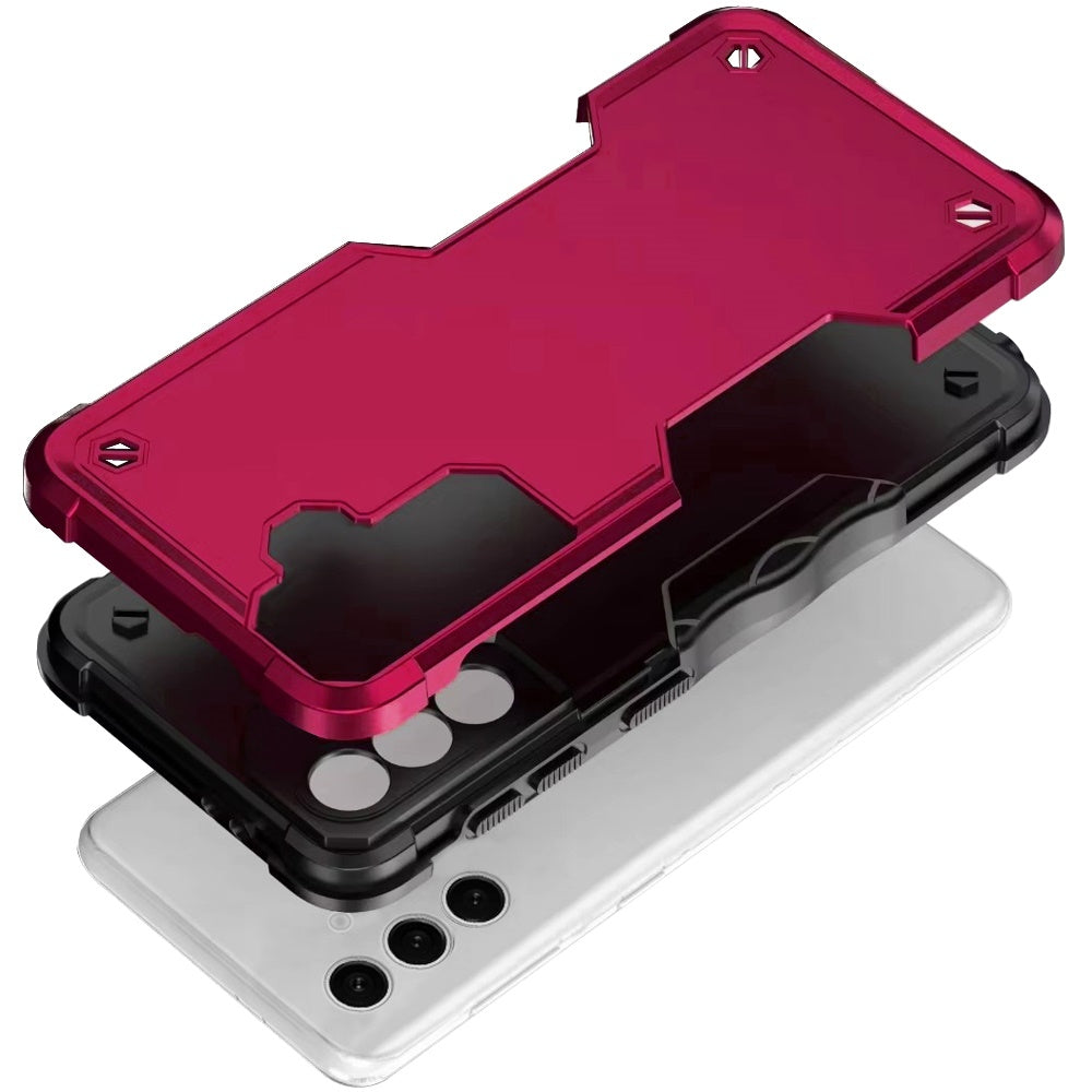 For Samsung Galaxy S25 FE, S25 Fan Edition Slim Tough Shockproof Hybrid Heavy Duty 2in1 Dual Layer TPU Bumper Rugged Rubber Defend Armor Case Cover Hotpink