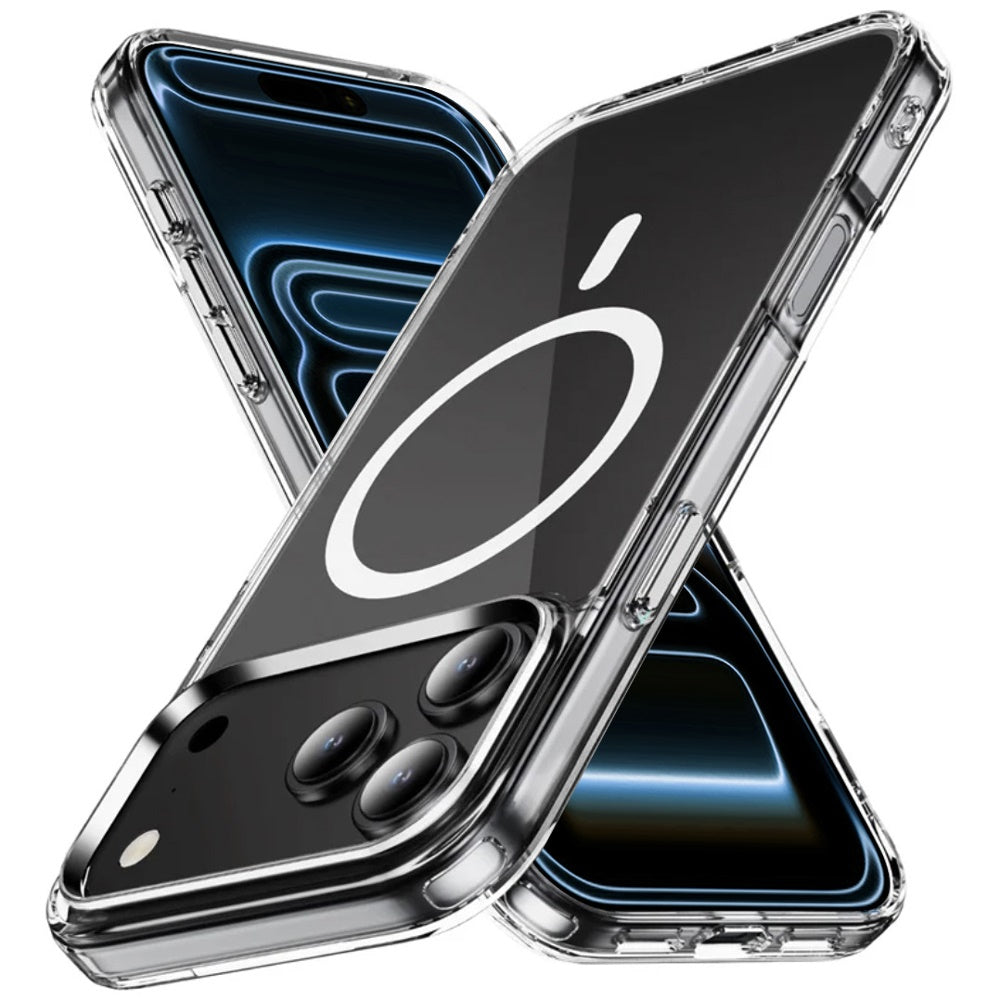 Phone Case for Apple iPhone 18 Pro Thick Clear Hybrid Magnetic Circle Shock Absorbing Reinforced Corners TPU Heavy Duty Transparent Frame Bumper Cover Clear