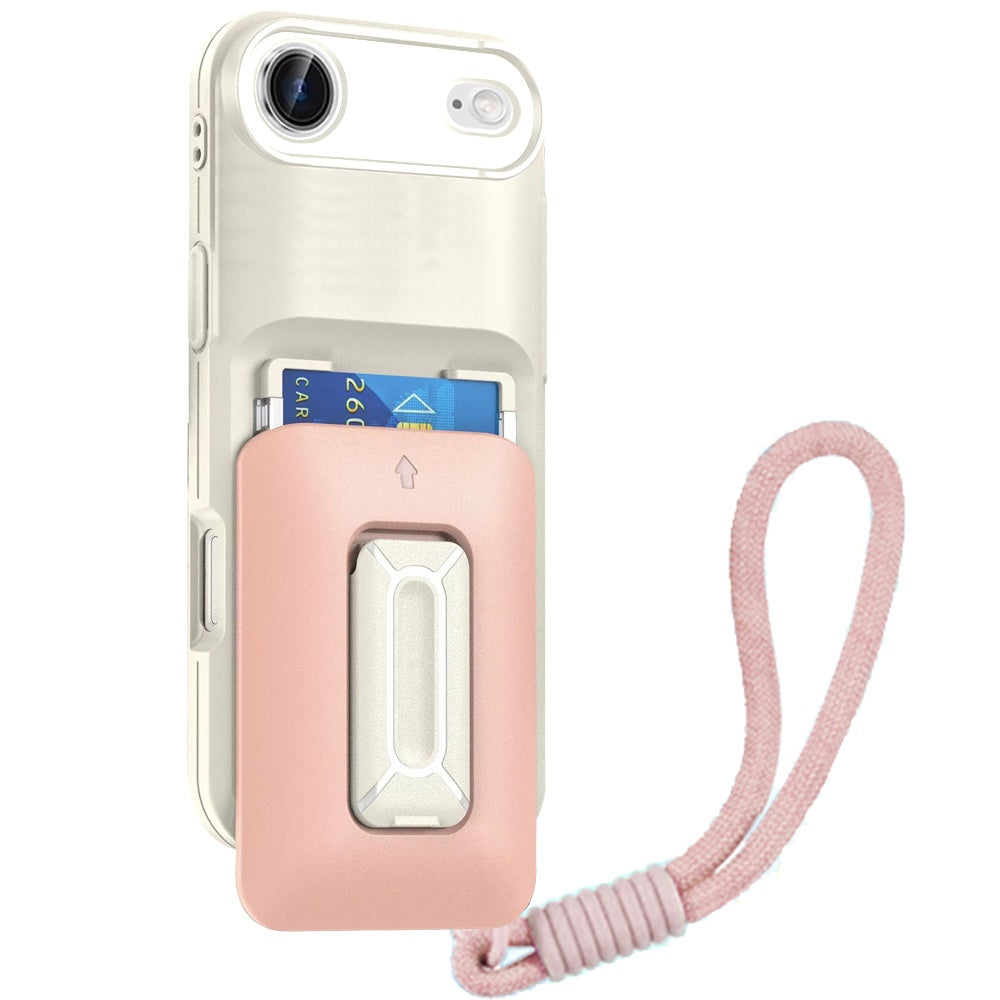For Apple iPhone 17 Pro Wallet Case with 2- Credit Card Holder, Wrist Strap & Kickstand Hybrid Shockproof TPU Case Cover