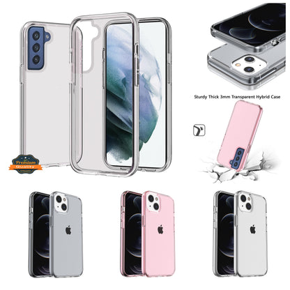 For Apple iPhone 17 Transparent Shock Absorption PC + TPU Rubber Gel Thick 3mm Hybrid Silicone Slim Fit Back Case Cover
