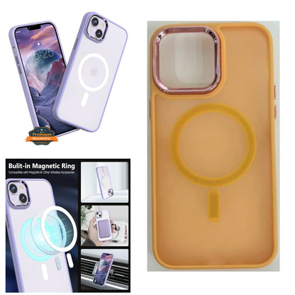 For Apple iPhone 15 (6.1") Compatible with MagSafe [Strong Magnetic] Slim Translucent Matte Back TPU Shockproof  Phone Case Cover