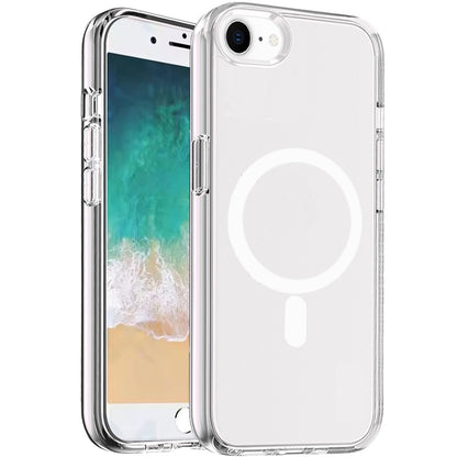 For Apple iPhone 17 AIR MagSafe Compatible Transparent Hybrid Case with Magnetic Circle, Shock Absorption TPU Rubber Case Cover Clear
