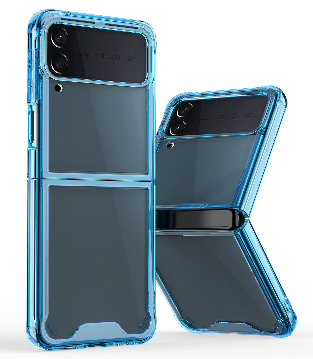 For Samsung Galaxy Z Flip 7 FE Transparent Hybrid Shockproof Hard PC Slim Durable TPU Bumper Protection Case Cover Blue