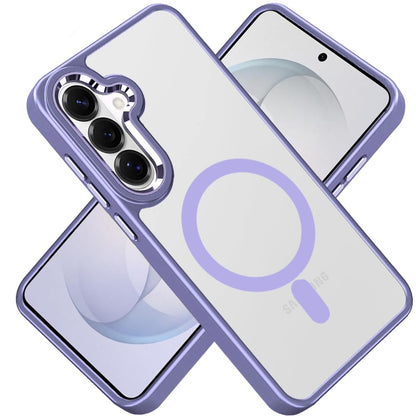 Phone Case for Samsung Galaxy S26 FE /Fan Edition Clear Acrylic Magnetic Circle Shockproof Hybrid Metal Button TPU Drop Protection Rugged Slim Durable Armor Cover