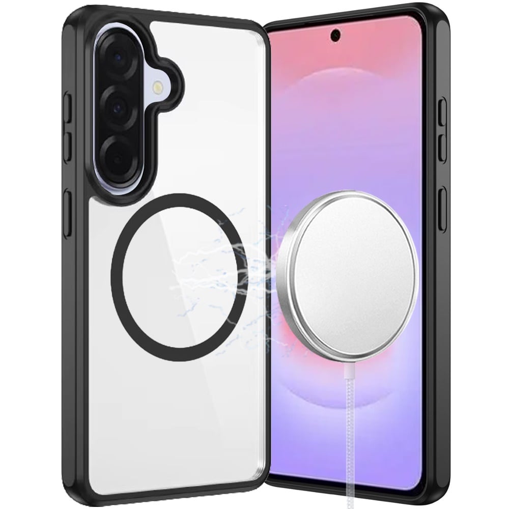 Phone Case for Samsung Galaxy A37 Transparent Magnetic HQ Shockproof Hybrid 2.0mm Thick AntiSlip Grip Drop Protection Rugged Clear Durable Impact Cover