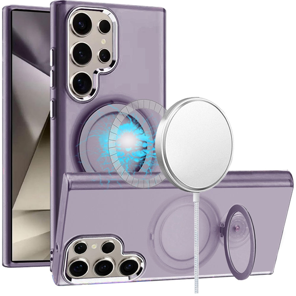 For Samsung Galaxy S25 /S24 MagSafe Compatible with 360° Ring Stand, Magnetic Kickstand, Slim Hybrid Protective Case Cover